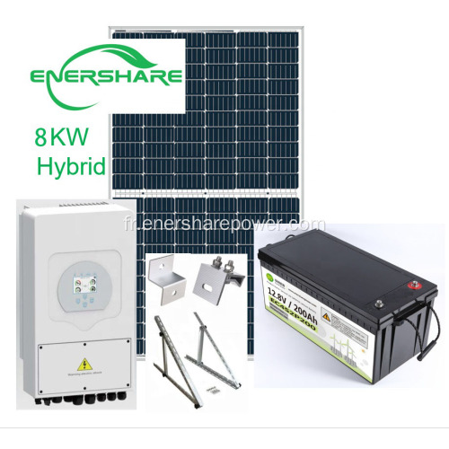 Système de stockage d'énergie de batterie solaire hors réseau / hybride de 8 kW